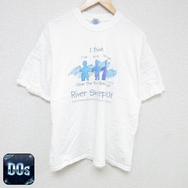 【50%OFF】00s 半袖Tシャツ リバー企業広告 ホワイト XL | 古着