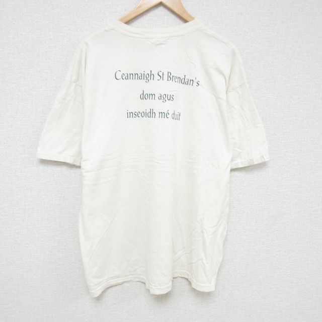 XL★古着 半袖 ビンテージ Tシャツ メンズ 00年代 00s Ceannaigh 大きいサイズ コットン クルーネック 生成り 25jul07 中古