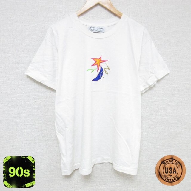 【50%OFF】90s 半袖Tシャツ 星刺繍 ホワイト XL | 古着