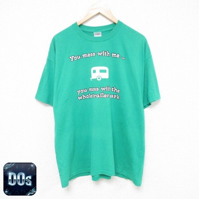 【50%OFF】00s 半袖Tシャツ メッセージ グリーン XL | 古着