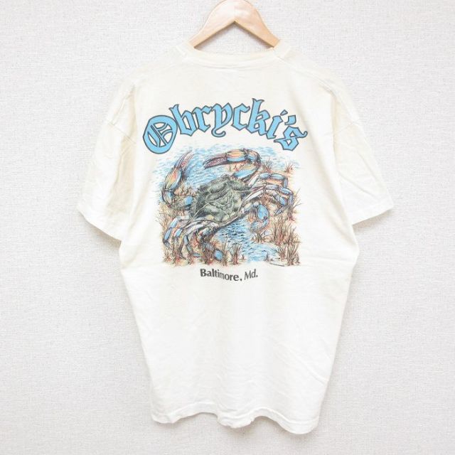 フルーツオブザルーム 90s 半袖Tシャツ カニ ホワイト XL | 古着