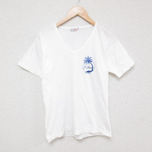 【50%OFF】70s 半袖Tシャツ ヤシの木 ホワイト S | 古着