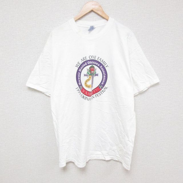 ヘインズ 90s 半袖Tシャツ 沖縄フェスティバル ホワイト XL | 古着