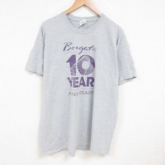 00s 半袖Tシャツ 10周年記念 グレー XL | 古着
