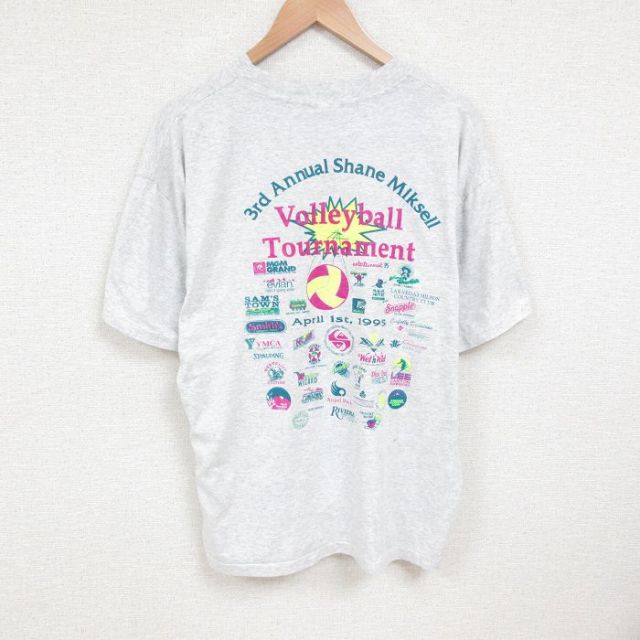 ヘインズ 90s 半袖Tシャツ バレーボール グレー XL | 古着
