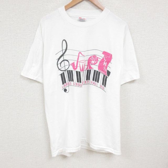 ヘインズ 90s 半袖Tシャツ ピアノ ホワイト XL | 古着