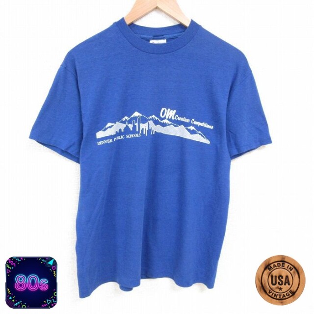 80s 半袖Tシャツ デンバー ネイビー XL | 古着