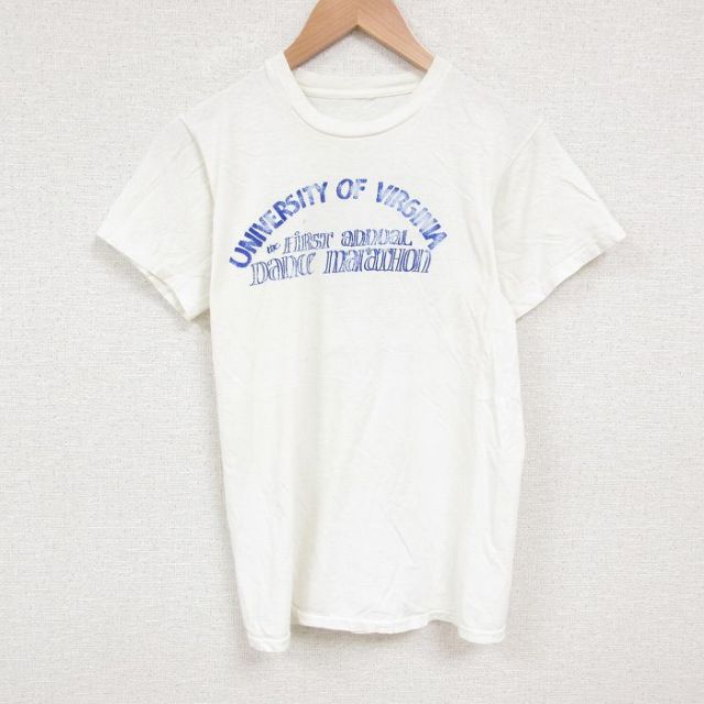 【50%OFF】XL★古着 半袖 ビンテージ Tシャツ メンズ 80年代 80s バージニア 大きいサイズ クルーネック 白 ホワイト 25jul09 中古