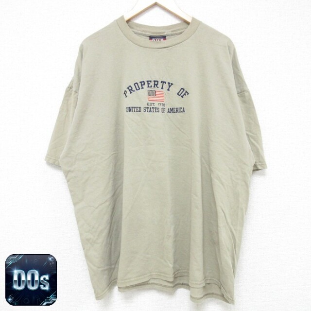 【50%OFF】00s 半袖Tシャツ 星条旗刺繍 ベージュ XL | 古着