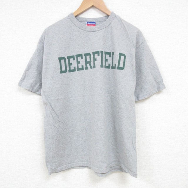 L★古着 チャンピオン champion 半袖 ビンテージ Tシャツ メンズ 00年代 00s DEER クルーネック グレー 霜降り 25jul10 中古
