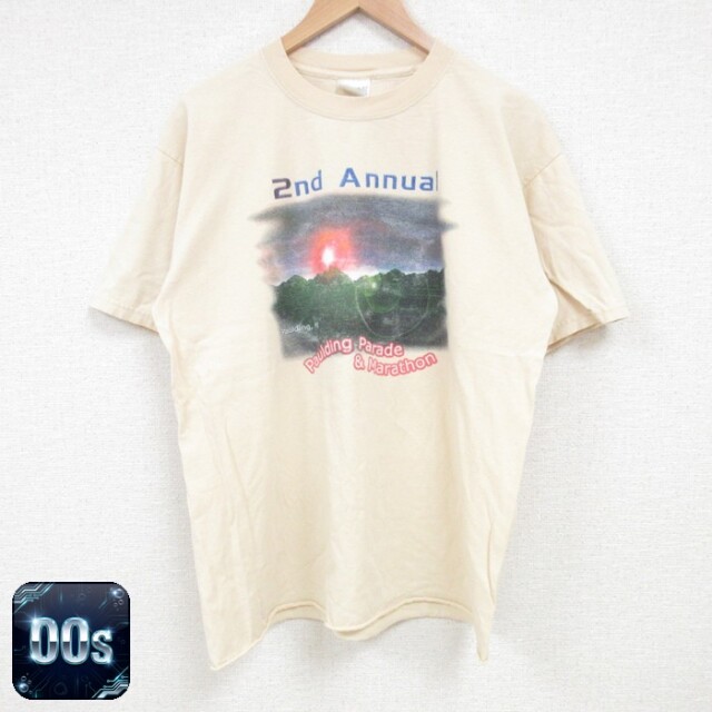 【50%OFF】00s 半袖Tシャツ マラソン ベージュ L | 古着