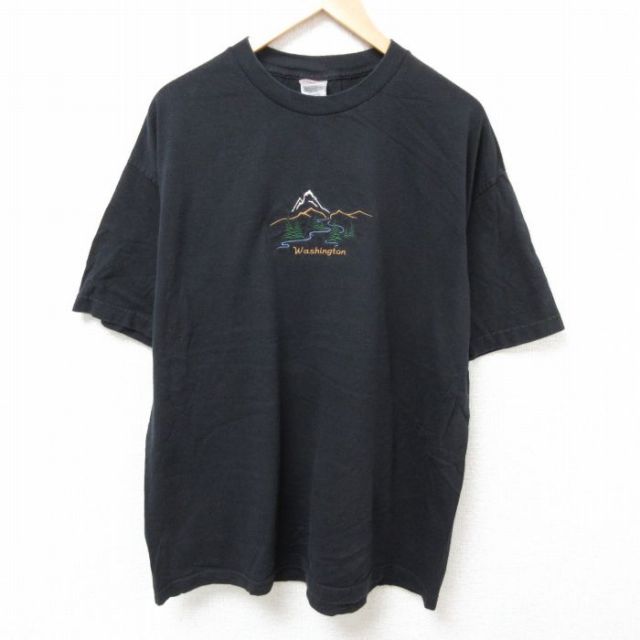 ワシントン 00s 半袖Tシャツ 刺繍 ブラック XL | 古着