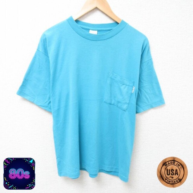 【50%OFF】80s 半袖Tシャツ ライトブルー L | 古着