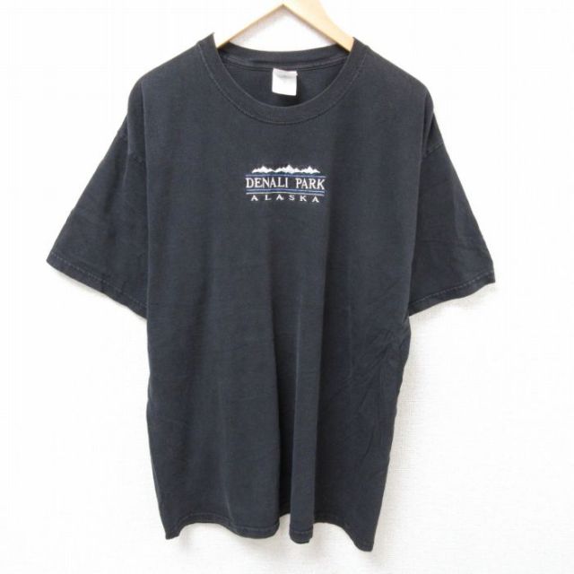 アラスカ 00s 半袖Tシャツ 刺繍 ブラック XL | 古着