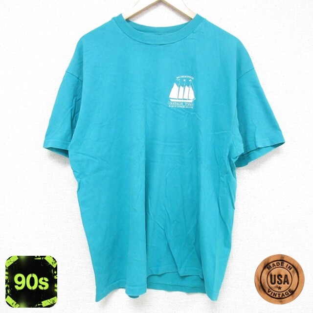 【50%OFF】ヘインズ 90s 半袖Tシャツ 船 グリーン XL | 古着