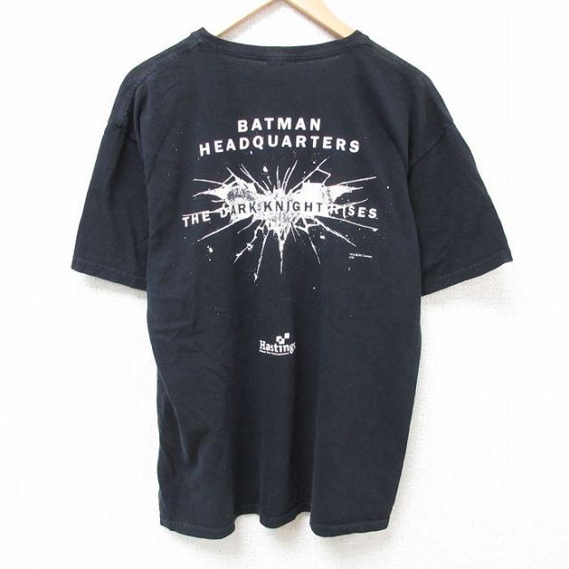 XL★古着 半袖 Tシャツ メンズ DCコミックス バットマン BATMAN クルーネック 黒 ブラック 25jul11 中古