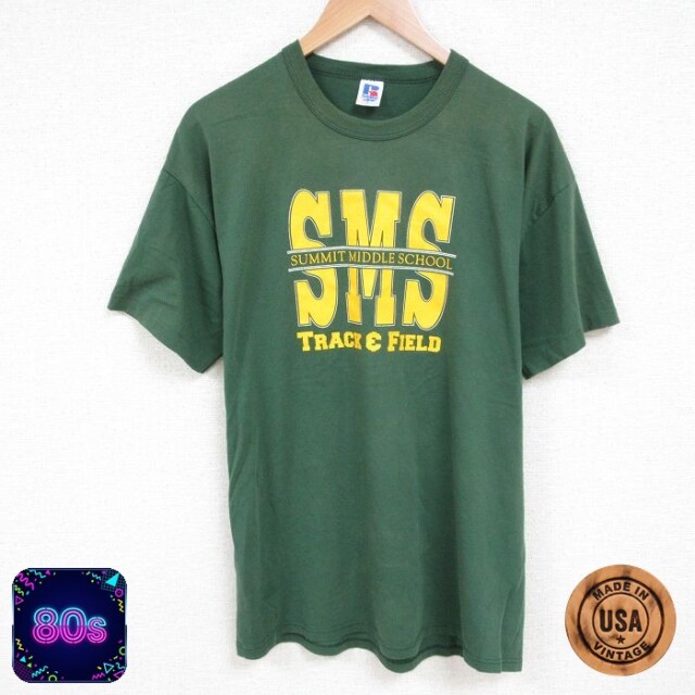 【50%OFF】ラッセル 80s 半袖Tシャツ SMS グリーン L | 古着