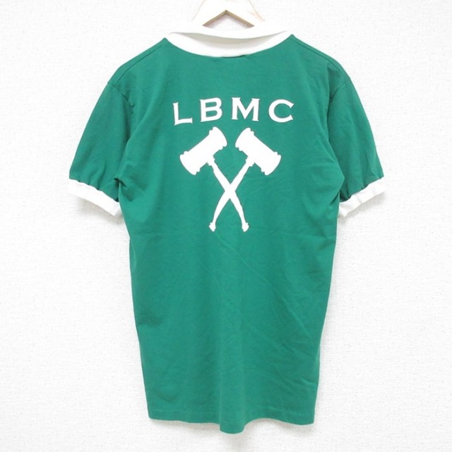 古着通販 M☆古着 半袖 ビンテージ Tシャツ メンズ 襟付き USA製 緑