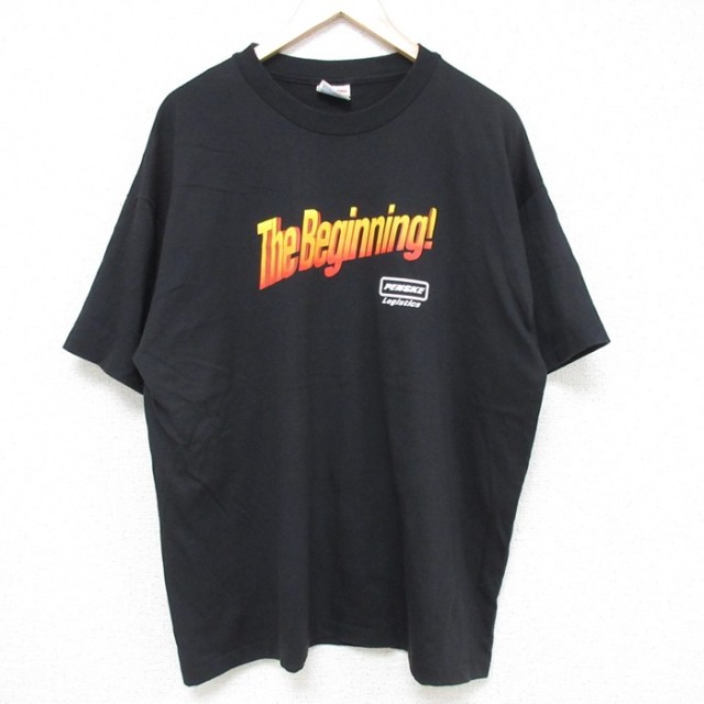 【20%OFF】XL★古着 ヘインズ Hanes 半袖 ビンテージ Tシャツ メンズ 90年代 90s PENSKE クルーネック USA製 黒 ブラック 【spe】 25jul11 中古