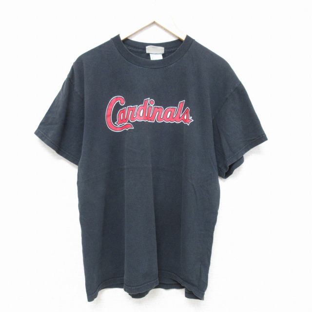 XL★古着 アディダス adidas 半袖 ビンテージ Tシャツ メンズ 00年代 00s MLB セントルイスカージナルス コットン クルーネック 黒 ブラック メジャーリーグ ベースボール 野球 25jul14 中古