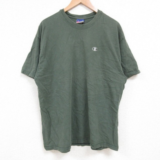 チャンピオン 00s 半袖Tシャツ ワンポイント グリーン XL | 古着