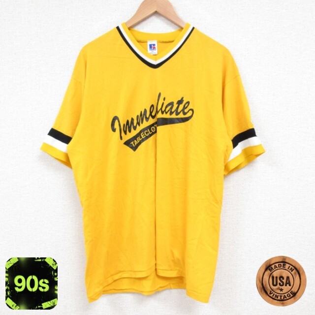 【50%OFF】ラッセル 90s 半袖Tシャツ TABLECLOTH イエロー XL | 古着