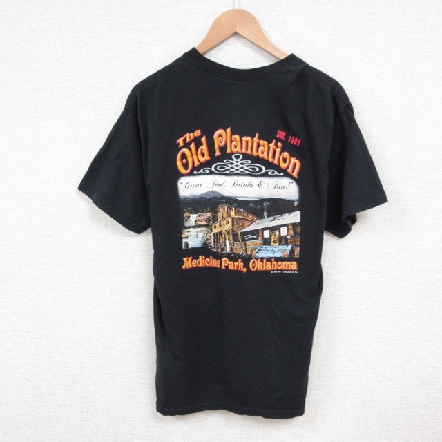 L★古着 ジャージーズ 半袖 ビンテージ Tシャツ メンズ 00年代 00s オクラホマ クルーネック 黒 ブラック 25jul16 中古