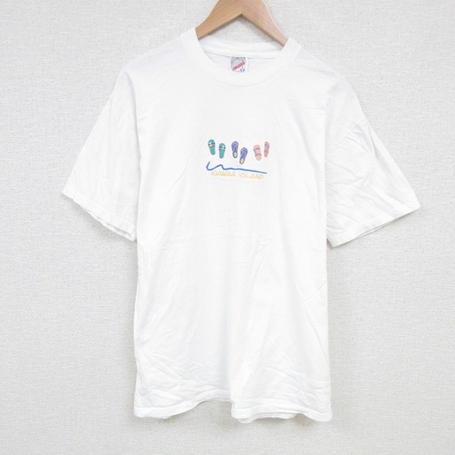 ジャージーズ 90s 半袖Tシャツ サンダル刺繍 ホワイト L | 古着