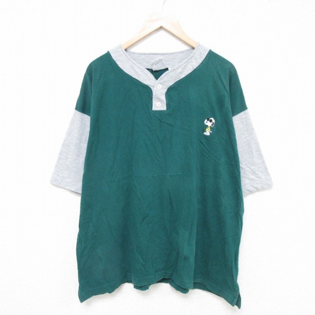 スヌーピー 00s 半袖Tシャツ グリーン XL | 古着