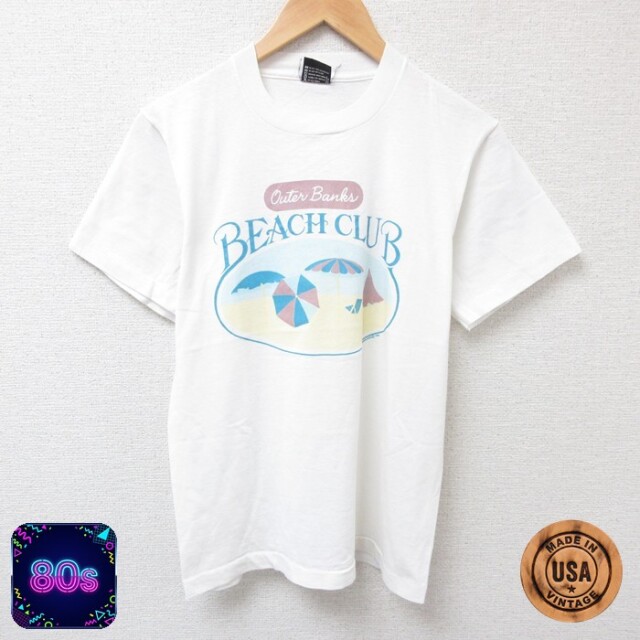 【50%OFF】スクリーンスターズ 80s 半袖Tシャツ ビーチクラブ ホワイト S | 古着