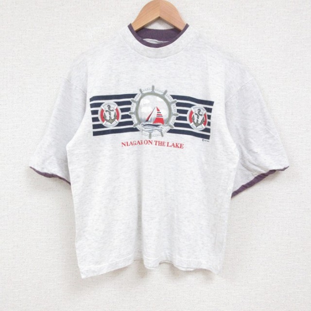 90s 半袖Tシャツ ヨット グレー M | 古着