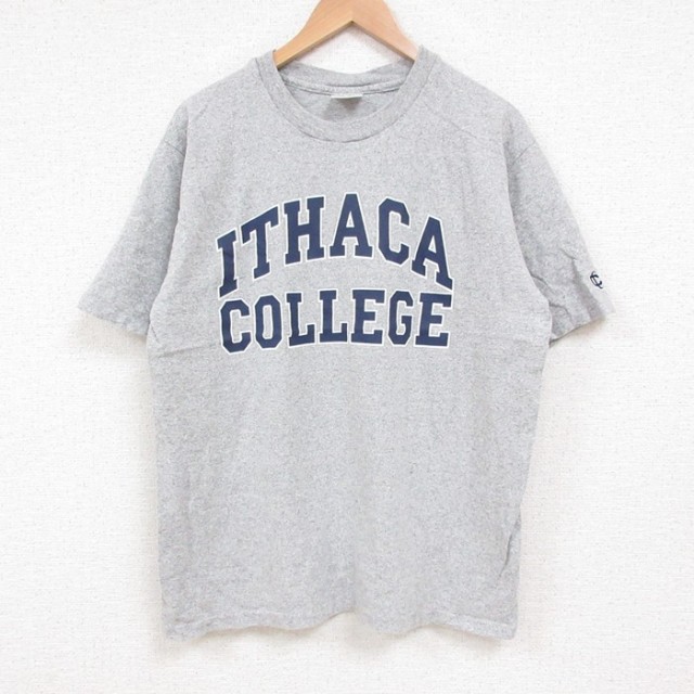 L★古着 半袖 ビンテージ Tシャツ メンズ 00年代 00s カレッジ クルーネック USA製 グレー 霜降り 25jul19 中古