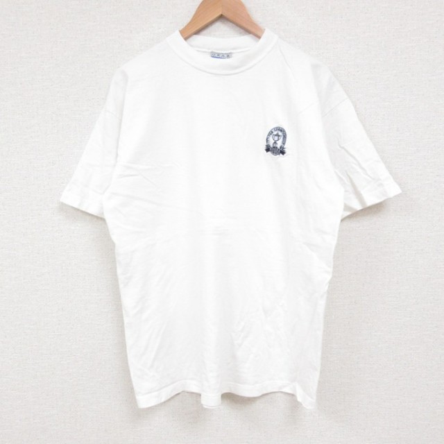 L★古着 半袖 ビンテージ Tシャツ メンズ 90年代 90s RIVIERA コットン クルーネック USA製 白 ホワイト 25jul19 中古
