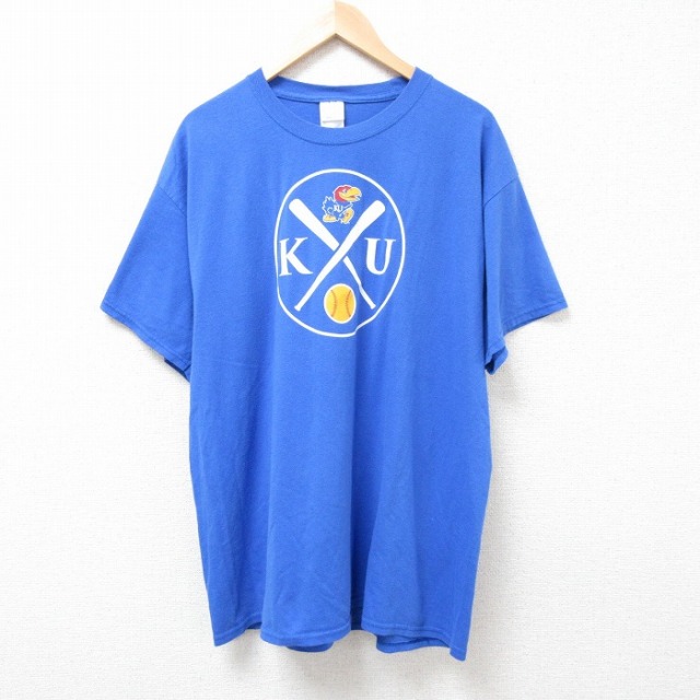 00s 半袖Tシャツ カンザスジェイホークス ブルー XL | 古着