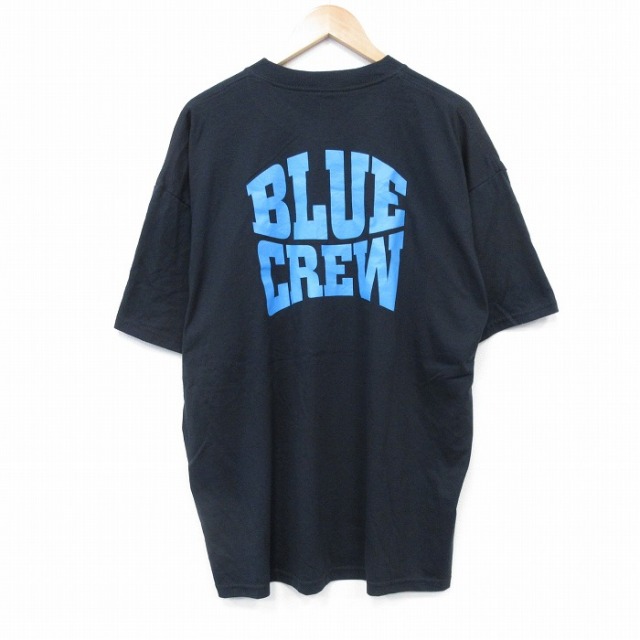 【50%OFF】XL★古着 ジャージーズ 半袖 ビンテージ Tシャツ メンズ 00年代 00s BLUE CREW 大きいサイズ クルーネック 黒 ブラック 25aug25 中古