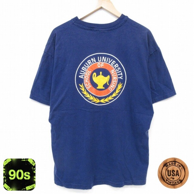 ヘインズ 90s 半袖Tシャツ AUBURN ネイビー XL | 古着