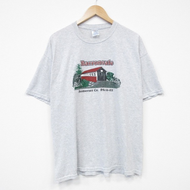 00s 半袖Tシャツ 橋 グレー XL | 古着
