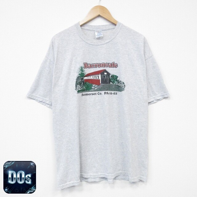 00s 半袖Tシャツ 橋 グレー XL | 古着