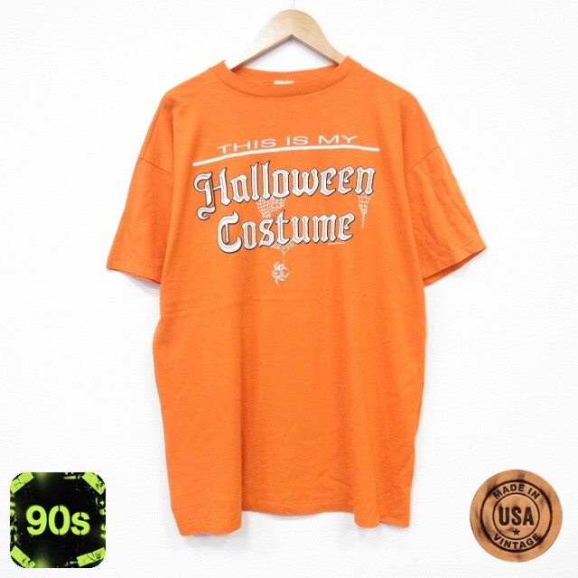 90s 半袖Tシャツ ハロウィン オレンジ XL | 古着