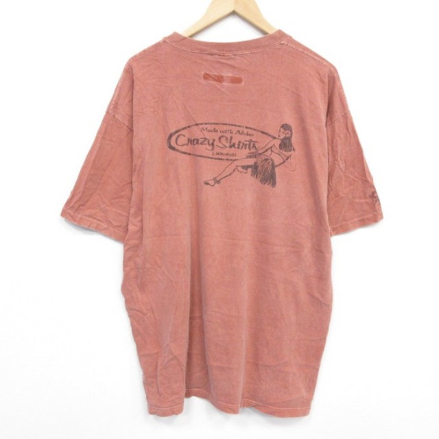 クレイジーシャツ 90s 半袖Tシャツ フラガール ブラウン XL | 古着