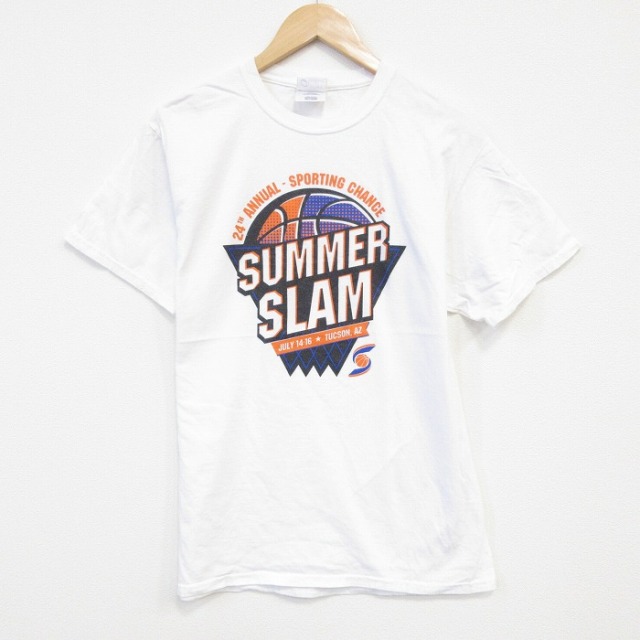 【20%OFF】M★古着 半袖 ビンテージ Tシャツ メンズ 00年代 00s サマースラム コットン クルーネック 白 ホワイト 25aug07 中古