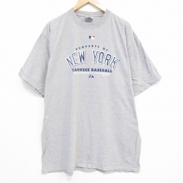 【50%OFF】マジェスティック 00s 半袖Tシャツ ニューヨークヤンキース グレー XL | 古着