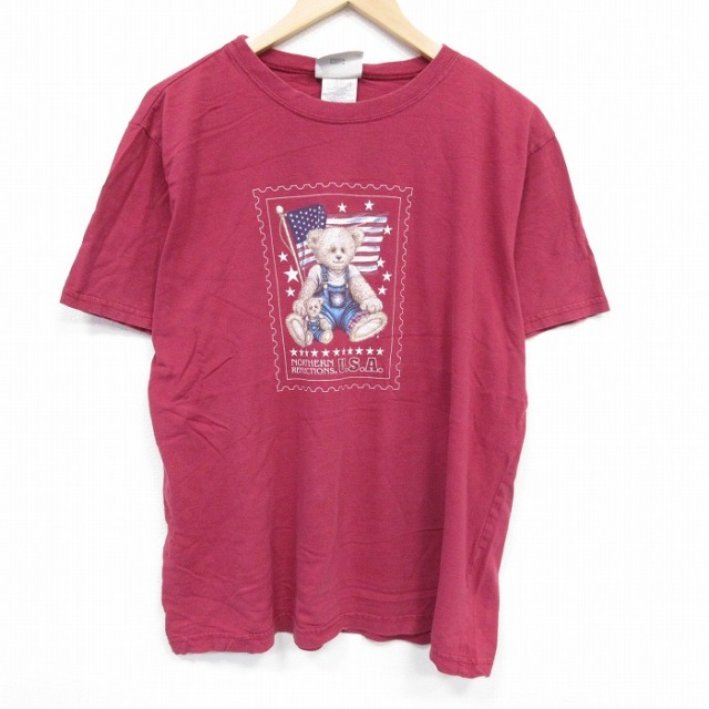 NORTHERN REFLECTIONS 00s 半袖Tシャツ クマ バーガンディ XL | 古着