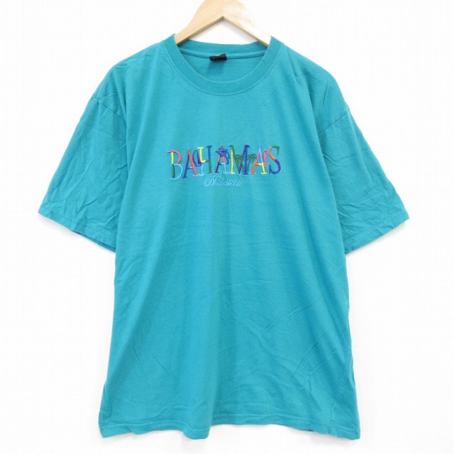 00s 半袖Tシャツ バハマ刺繍 ブルー XL | 古着