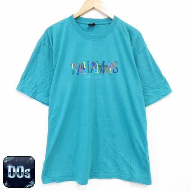 00s 半袖Tシャツ バハマ刺繍 ブルー XL | 古着