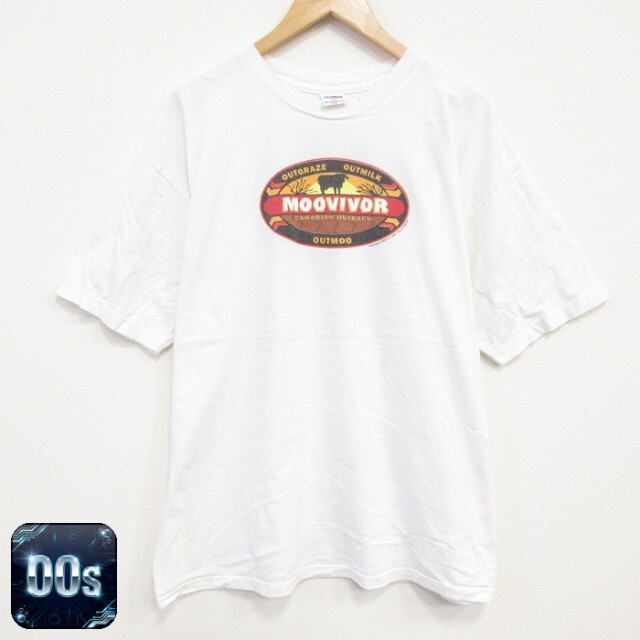 00s 半袖Tシャツ MOOVIVOR ホワイト XL | 古着