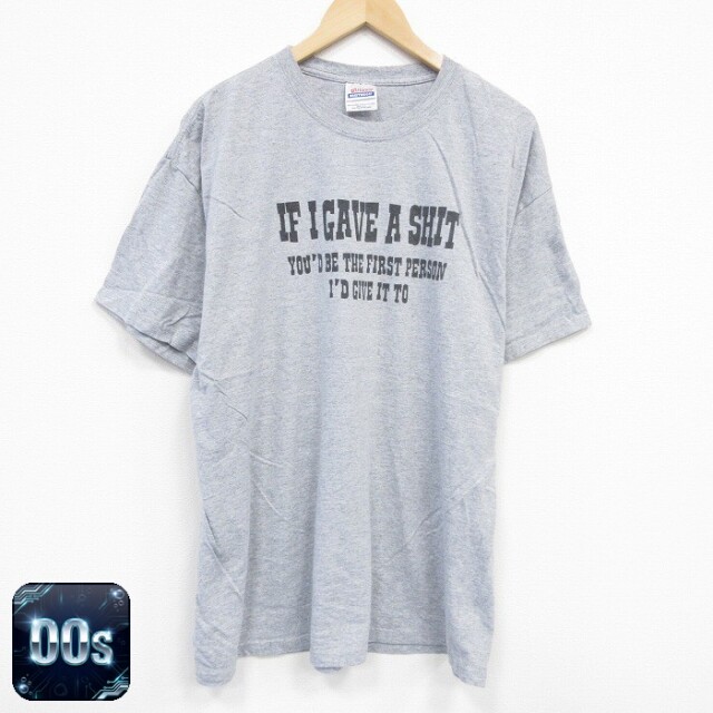 ヘインズ 00s 半袖Tシャツ メッセージ グレー XL | 古着