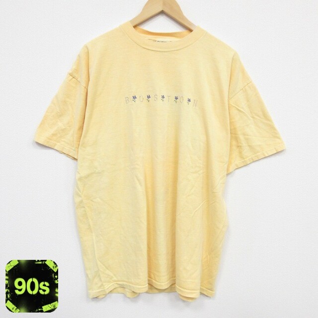 オニータ 90s 半袖Tシャツ ボストン刺繍 イエロー XL | 古着