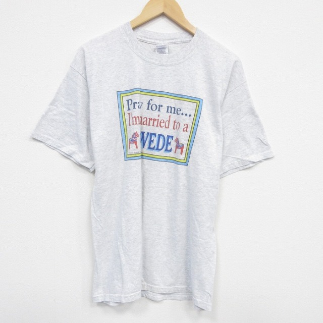 00s 半袖Tシャツ SWEDE 霜降り グレー L | 古着