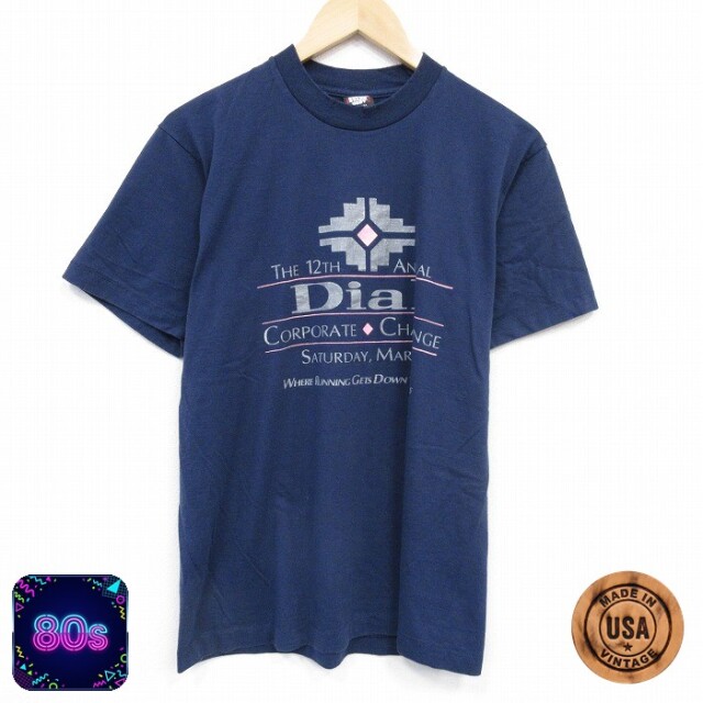 スクリーンスターズ 80s 半袖Tシャツ Dial ネイビー M | 古着